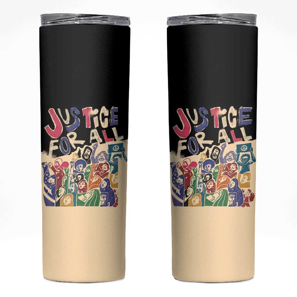 African Stand Firm Justice Now Skinny Tumbler