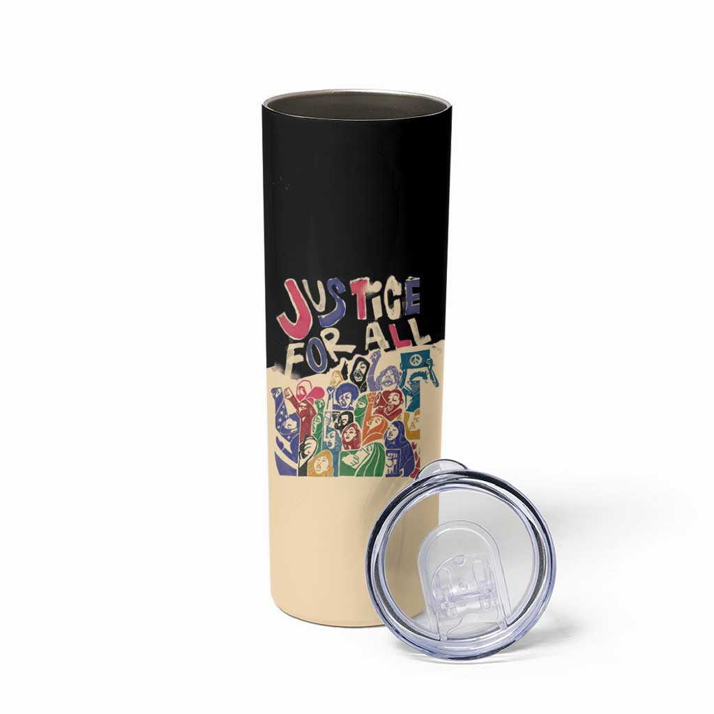 African Stand Firm Justice Now Skinny Tumbler