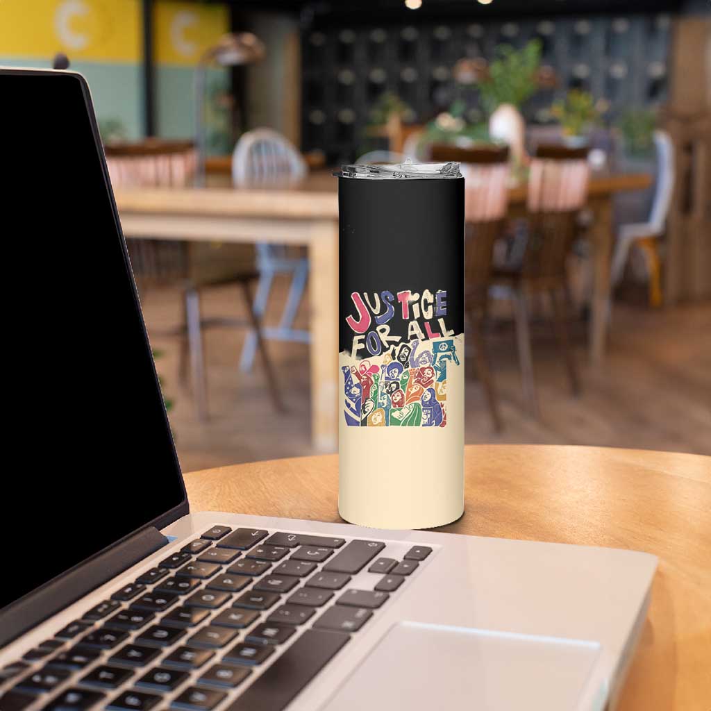 African Stand Firm Justice Now Skinny Tumbler