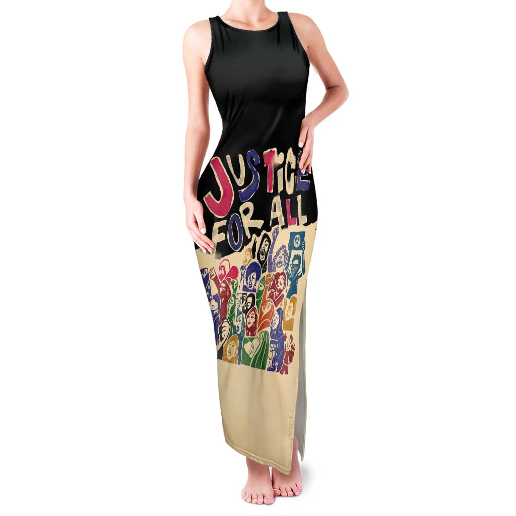 African Stand Firm Justice Now Tank Maxi Dress