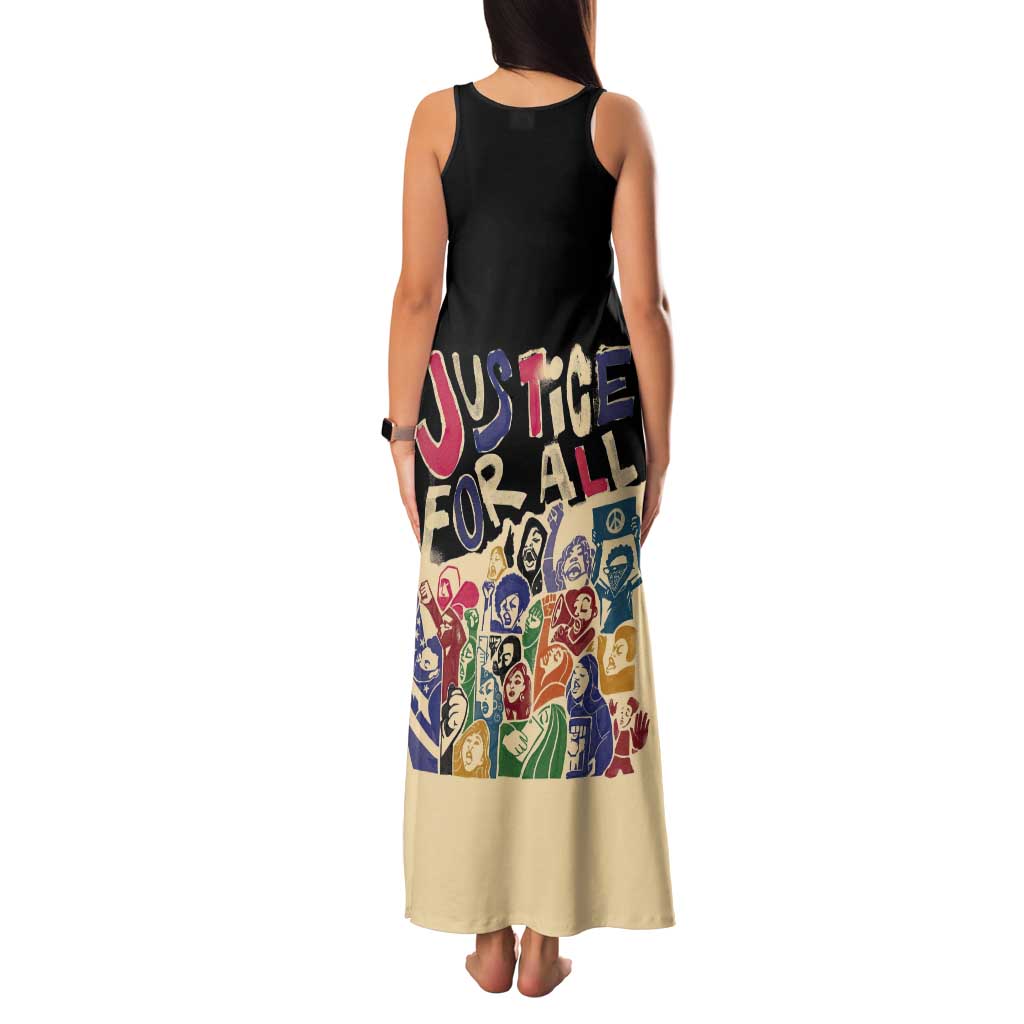 African Stand Firm Justice Now Tank Maxi Dress