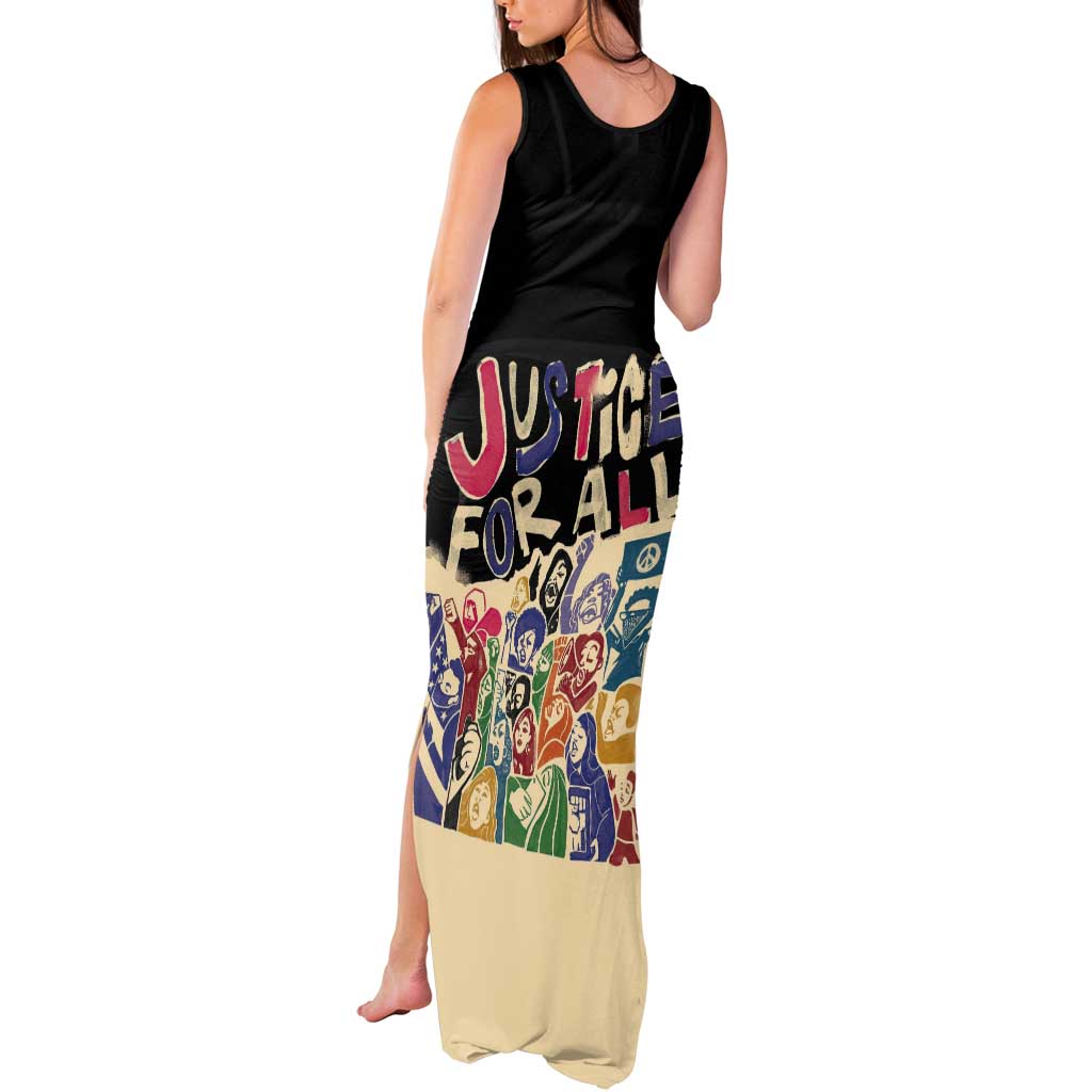 African Stand Firm Justice Now Tank Maxi Dress