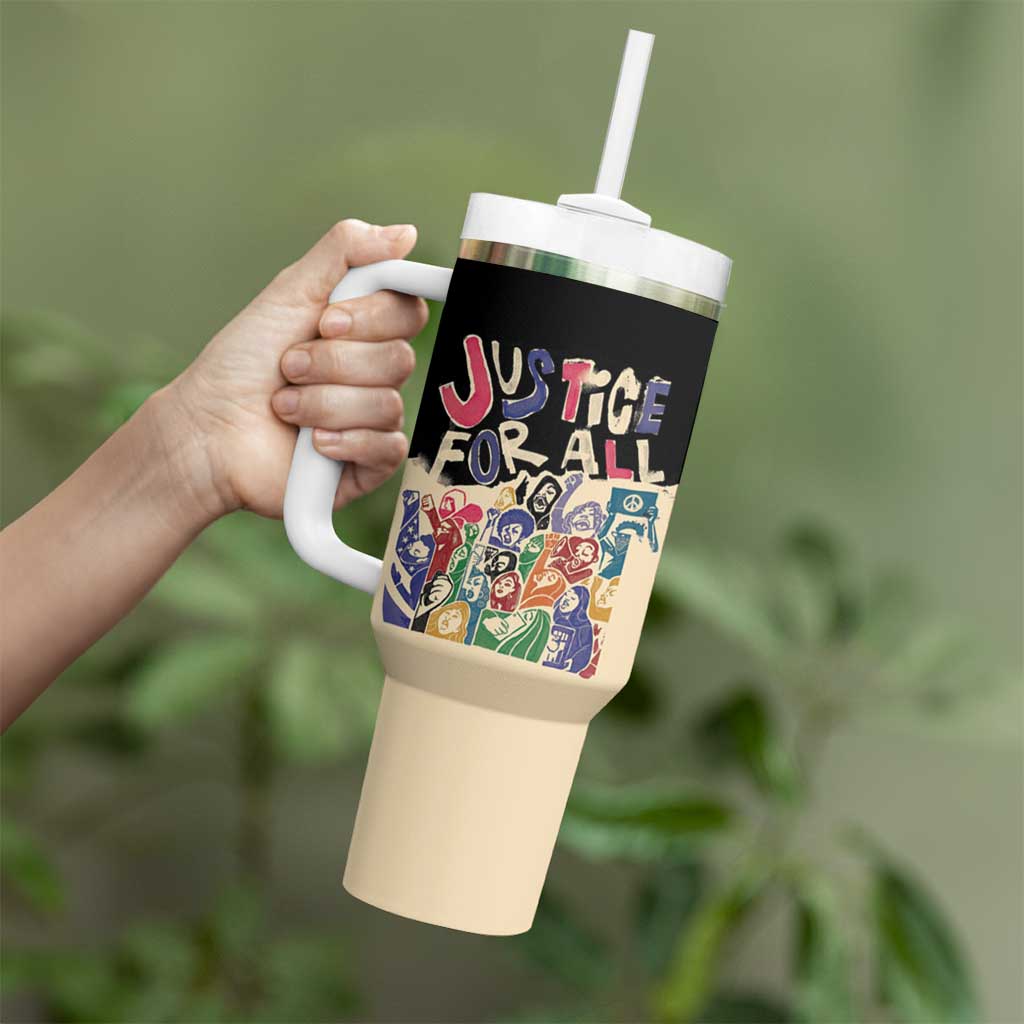 African Stand Firm Justice Now Tumbler With Handle