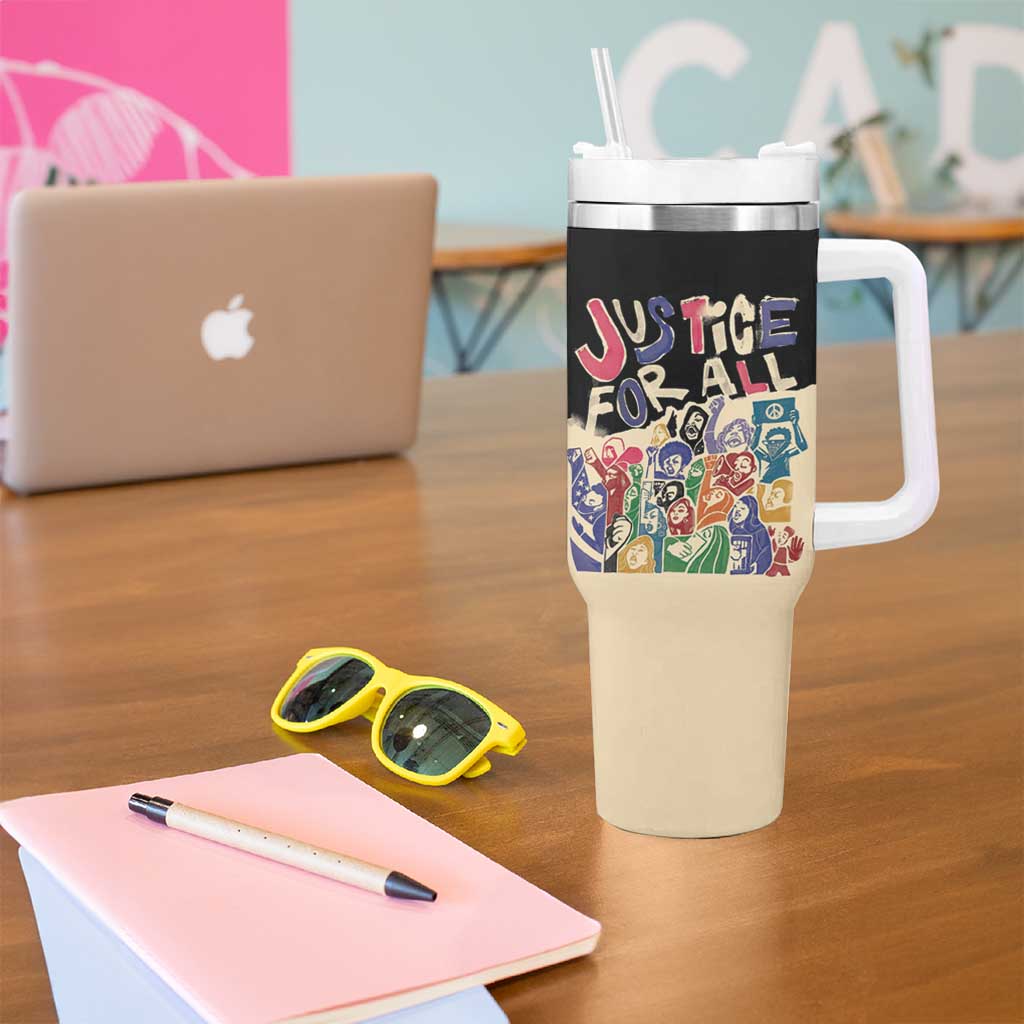 African Stand Firm Justice Now Tumbler With Handle