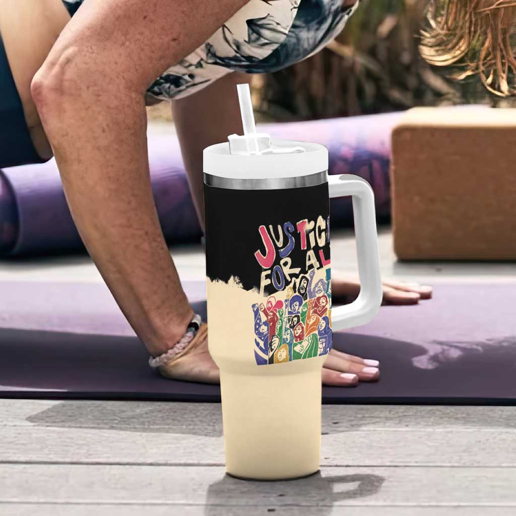 African Stand Firm Justice Now Tumbler With Handle