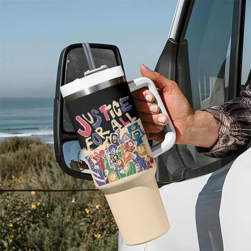 African Stand Firm Justice Now Tumbler With Handle