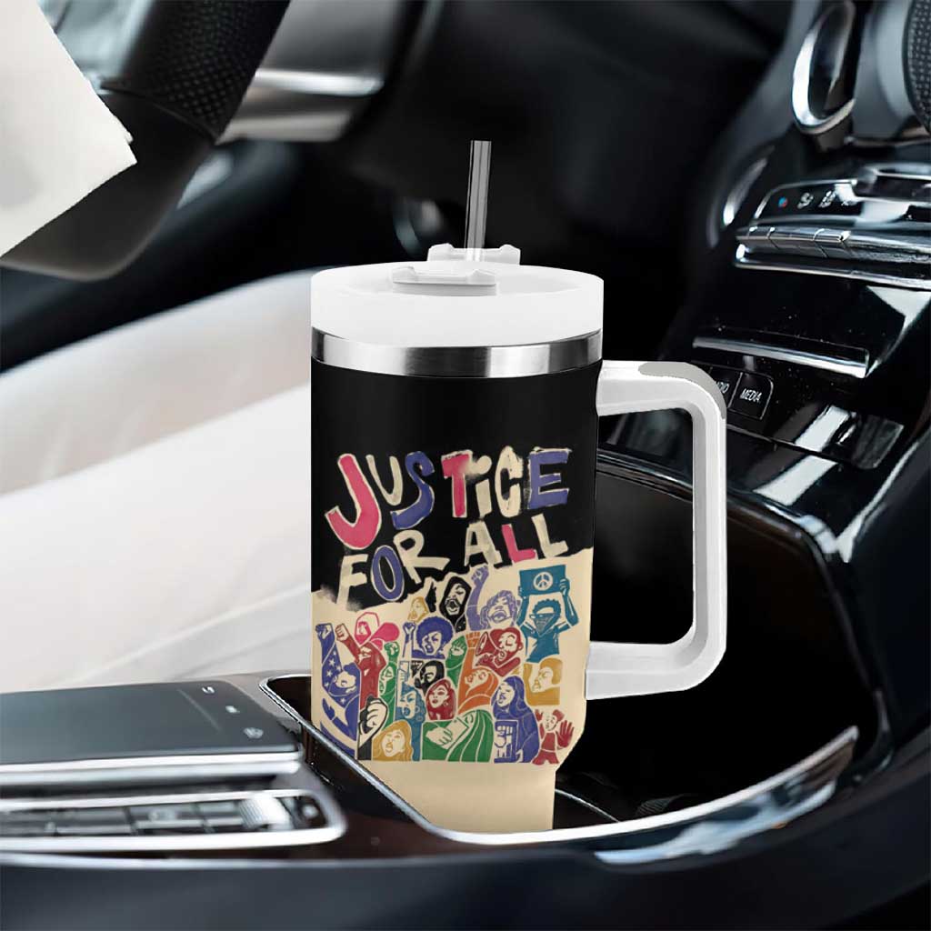 African Stand Firm Justice Now Tumbler With Handle