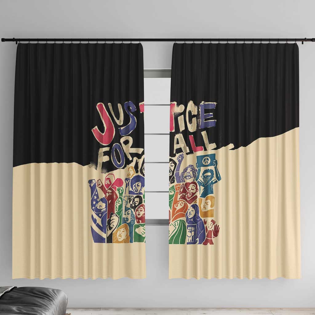 African Stand Firm Justice Now Window Curtain
