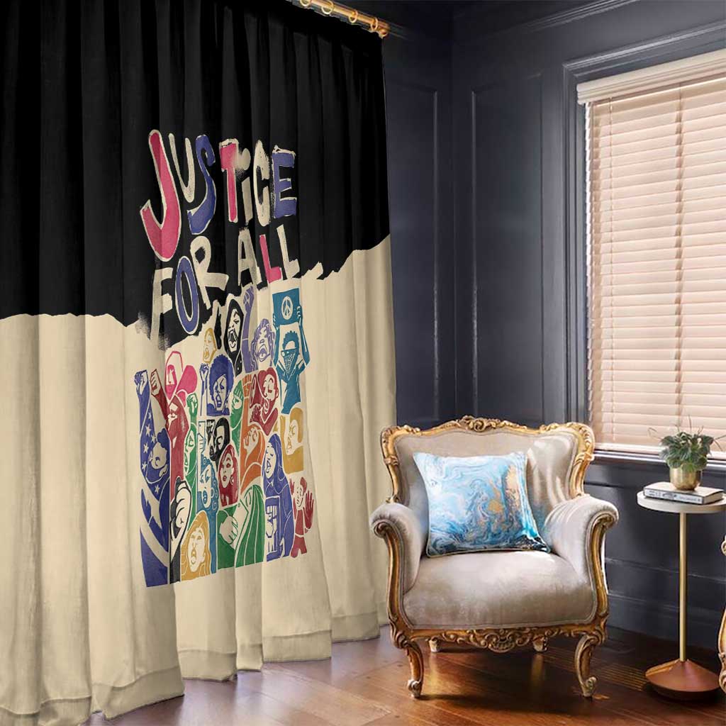 African Stand Firm Justice Now Window Curtain