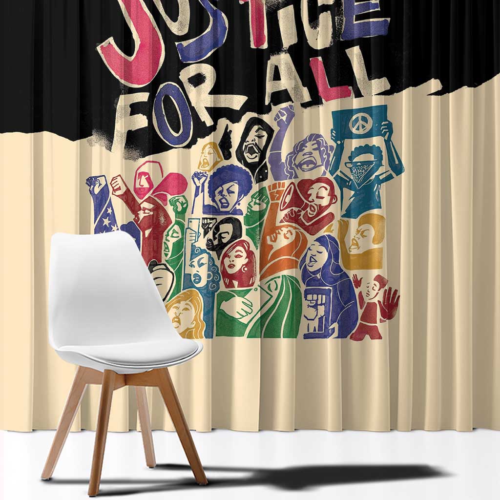 African Stand Firm Justice Now Window Curtain