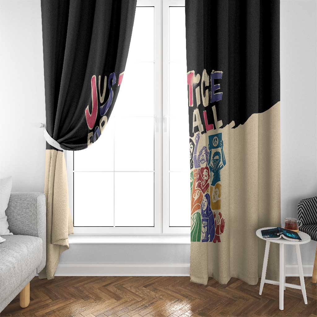African Stand Firm Justice Now Window Curtain