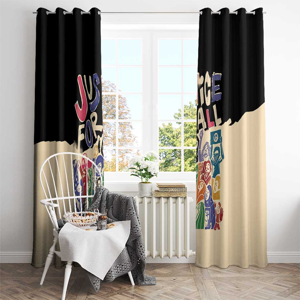 African Stand Firm Justice Now Window Curtain