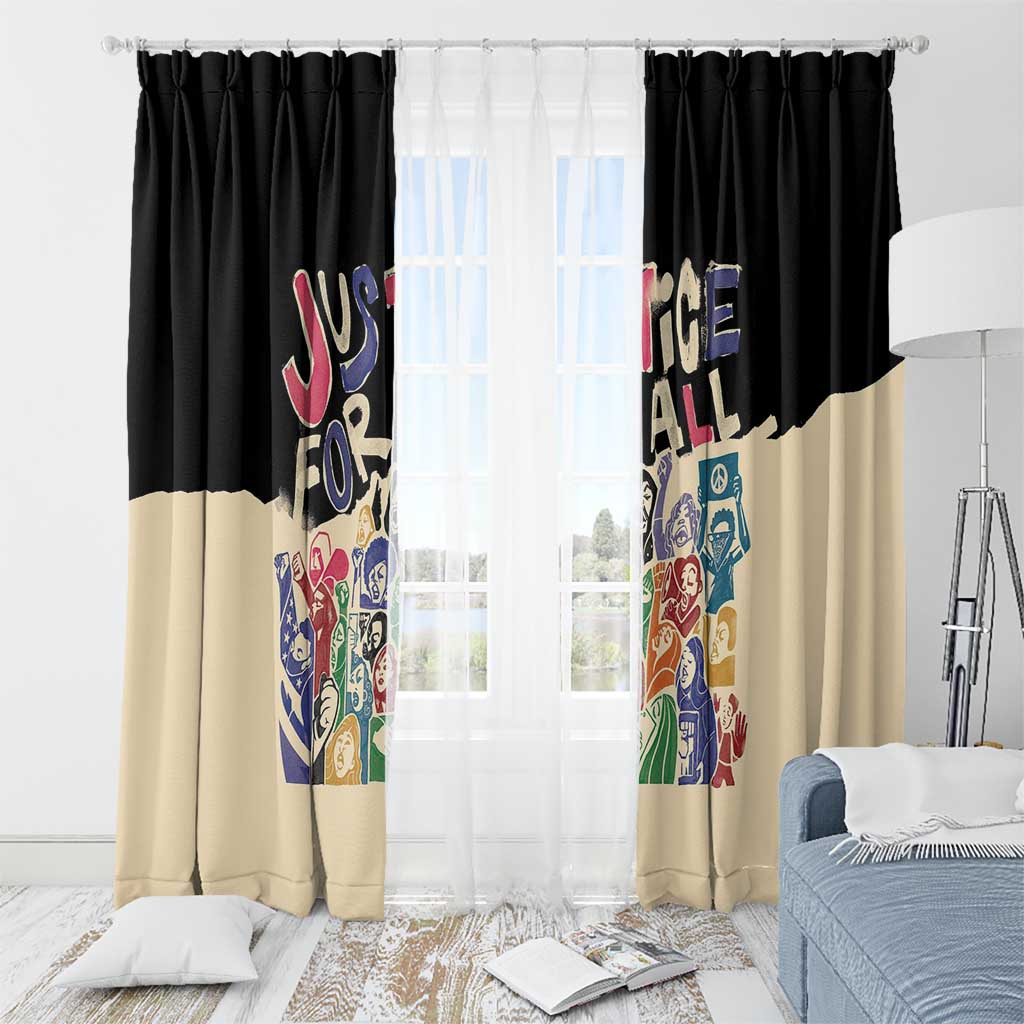 African Stand Firm Justice Now Window Curtain