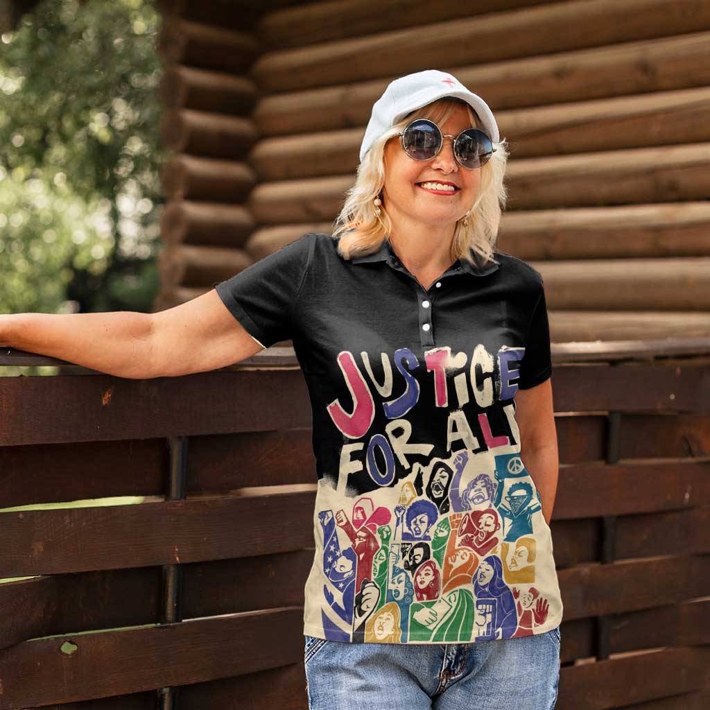 African Stand Firm Justice Now Women Polo Shirt