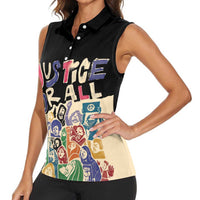African Stand Firm Justice Now Women Sleeveless Polo Shirt