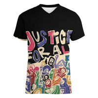 African Stand Firm Justice Now Women V-Neck T-Shirt