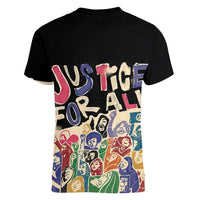 African Stand Firm Justice Now Women V-Neck T-Shirt