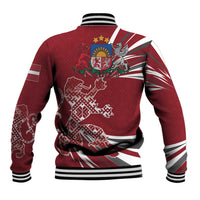 Latvia Baseball Jacket Latvian Lion Traditional Pattern