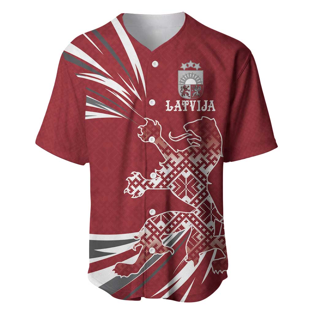 Latvia Baseball Jersey Latvian Lion Traditional Pattern
