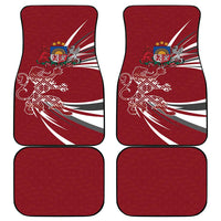 Latvia Car Mats Latvian Lion Traditional Pattern