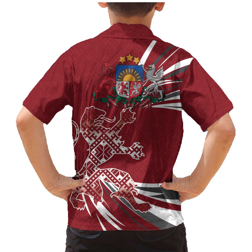 Latvia Family Matching Mermaid Dress and Hawaiian Shirt Latvian Lion Traditional Pattern