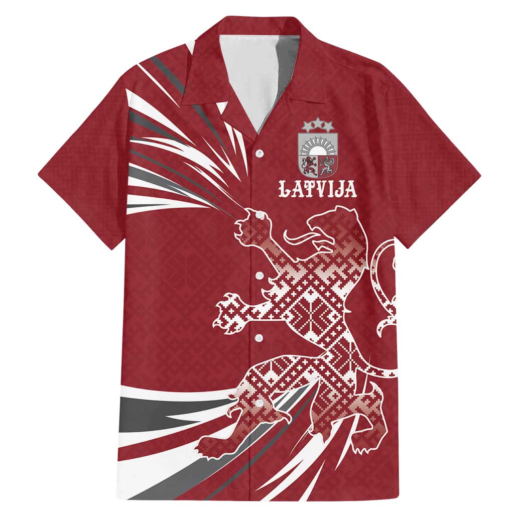Latvia Family Matching Mermaid Dress and Hawaiian Shirt Latvian Lion Traditional Pattern