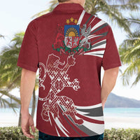 Latvia Hawaiian Shirt Latvian Lion Traditional Pattern