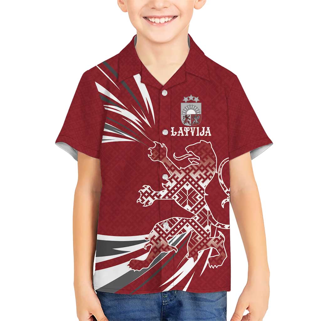 Latvia Hawaiian Shirt Latvian Lion Traditional Pattern