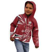 Latvia Kid Hoodie Latvian Lion Traditional Pattern