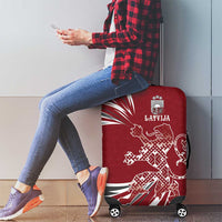 Latvia Luggage Cover Latvian Lion Traditional Pattern