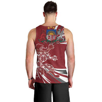 Latvia Men Tank Top Latvian Lion Traditional Pattern