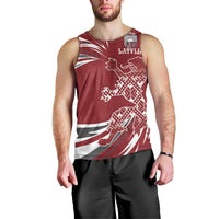 Latvia Men Tank Top Latvian Lion Traditional Pattern
