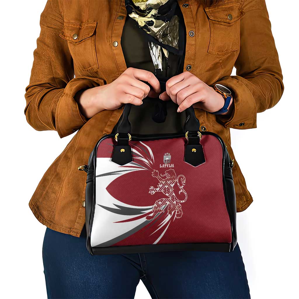 Latvia Shoulder Handbag Latvian Lion Traditional Pattern
