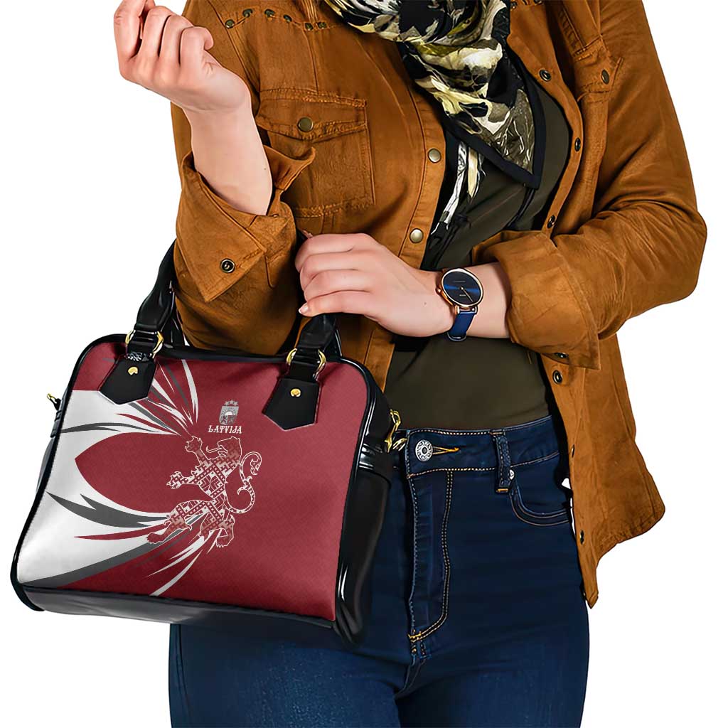 Latvia Shoulder Handbag Latvian Lion Traditional Pattern