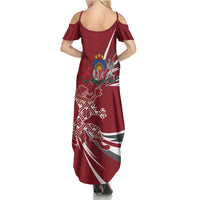 Latvia Summer Maxi Dress Latvian Lion Traditional Pattern