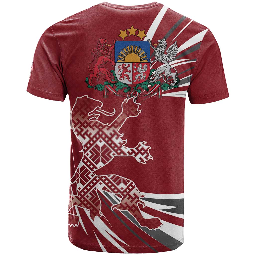 Latvia T Shirt Latvian Lion Traditional Pattern