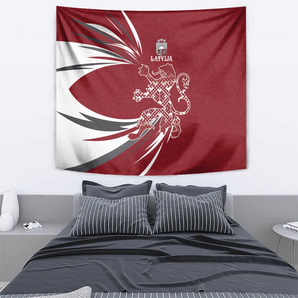 Latvia Tapestry Latvian Lion Traditional Pattern