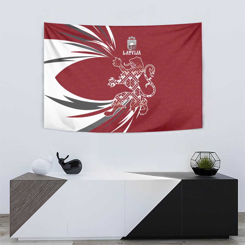 Latvia Tapestry Latvian Lion Traditional Pattern