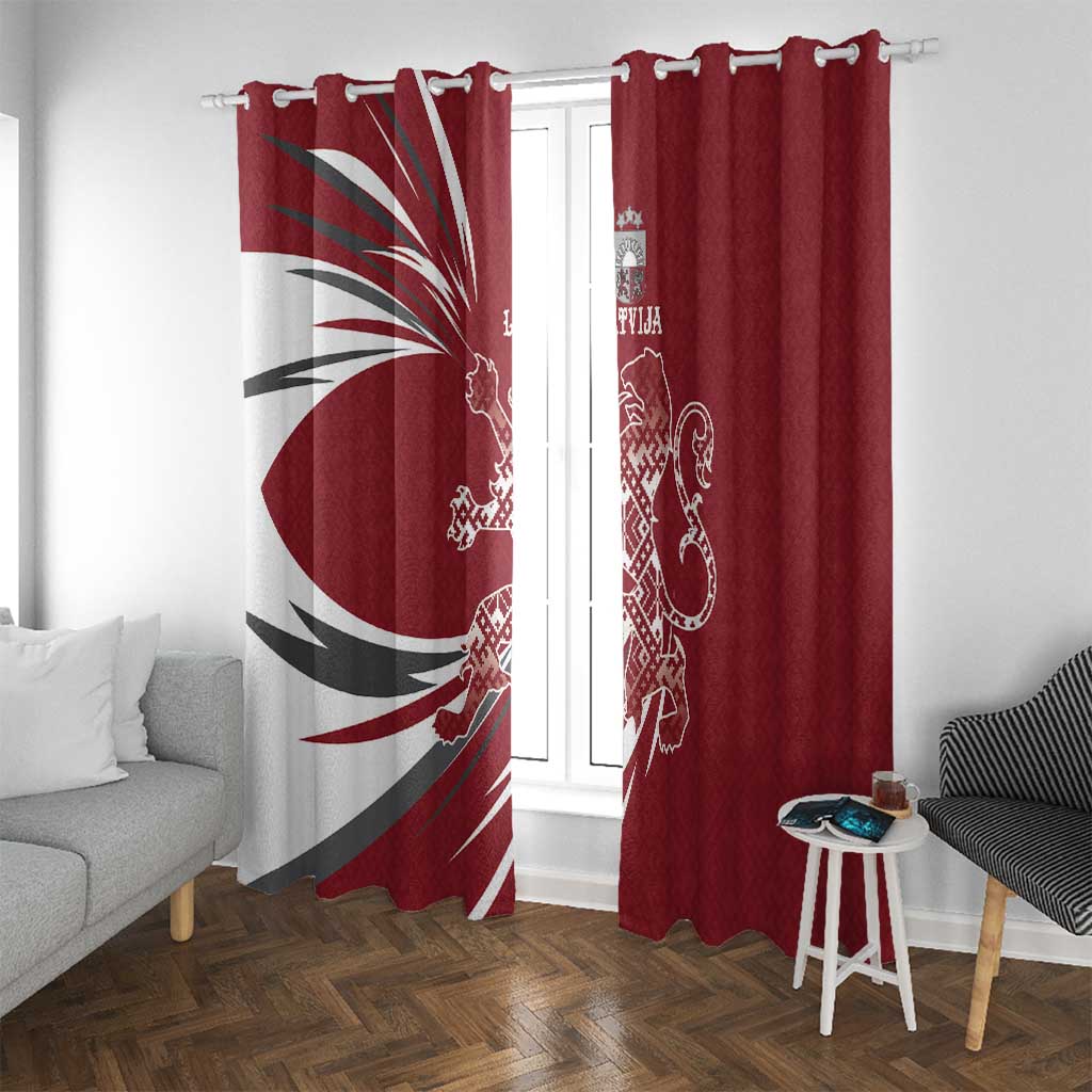 Latvia Window Curtain Latvian Lion Traditional Pattern