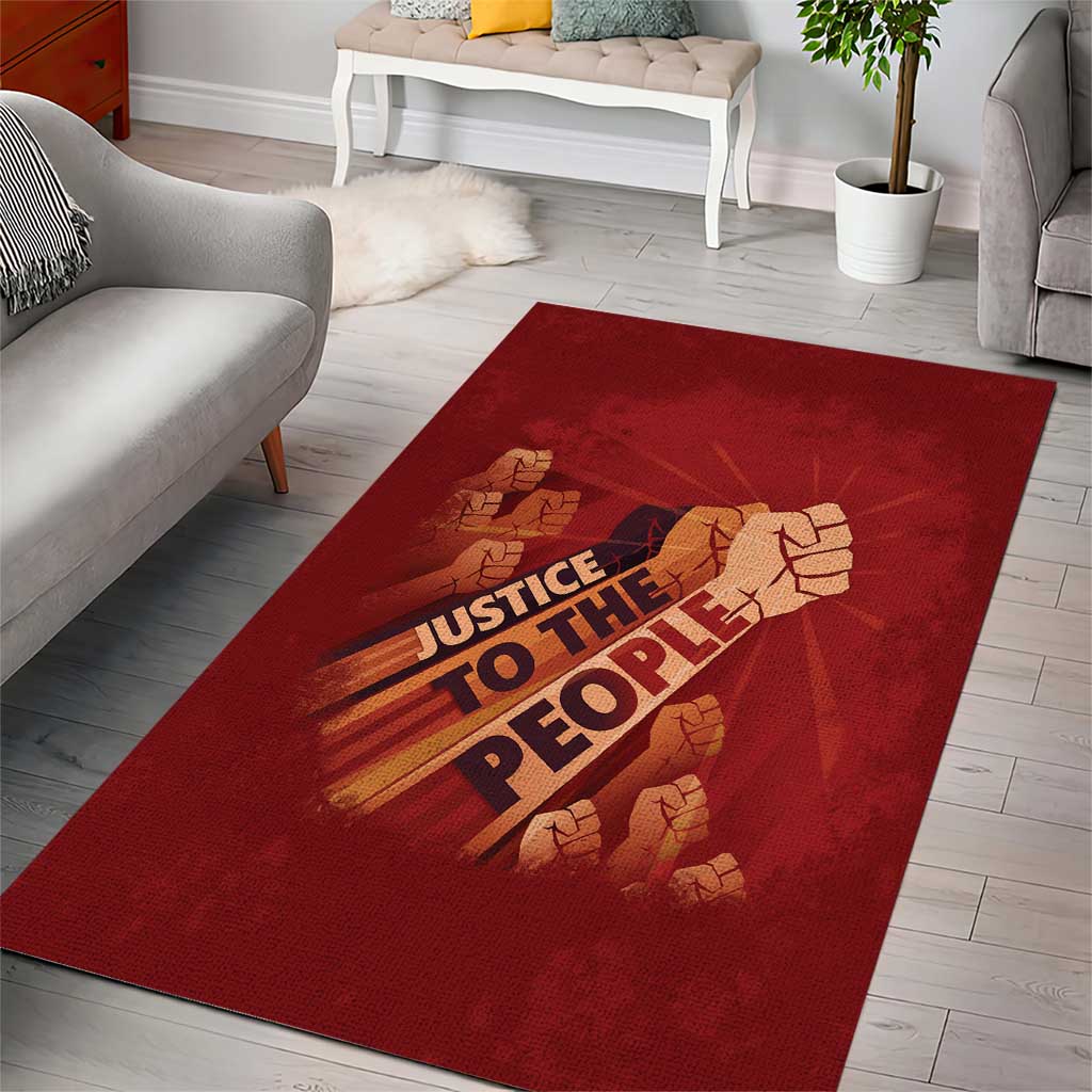 Justice To The People Area Rug African Raised Fist