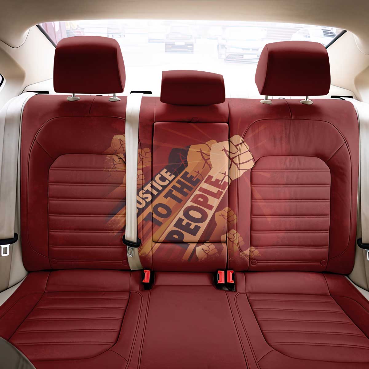 Justice To The People Back Car Seat Cover African Raised Fist
