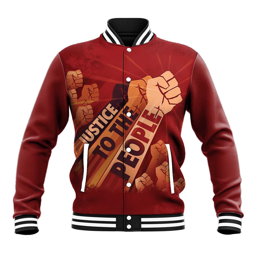 Justice To The People Baseball Jacket African Raised Fist