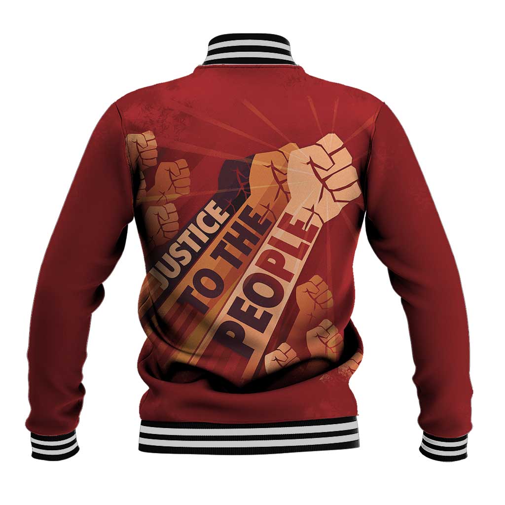 Justice To The People Baseball Jacket African Raised Fist