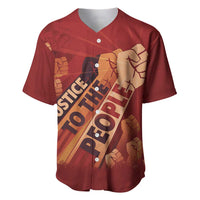 Justice To The People Baseball Jersey African Raised Fist