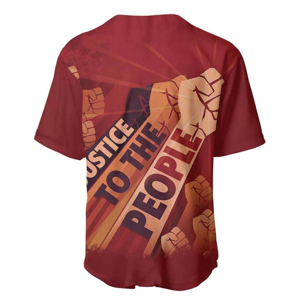 Justice To The People Baseball Jersey African Raised Fist
