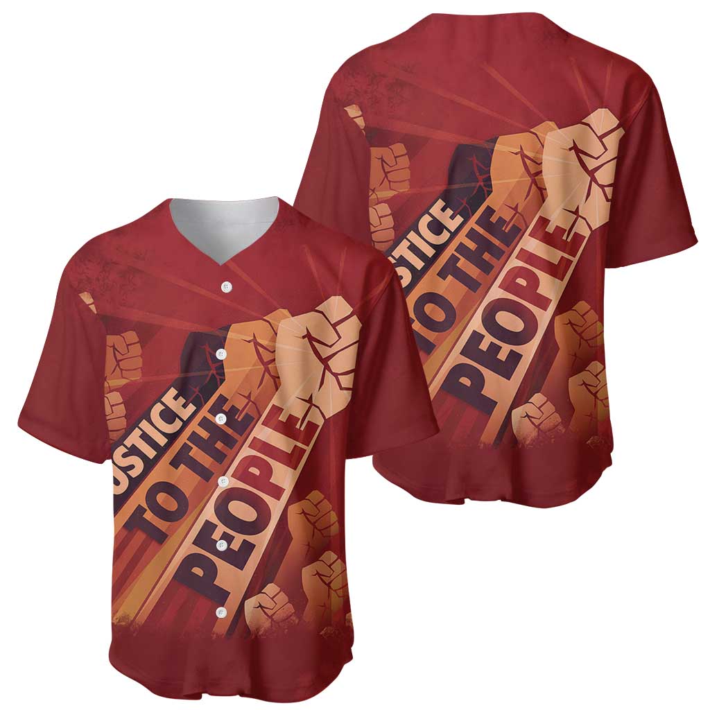 Justice To The People Baseball Jersey African Raised Fist