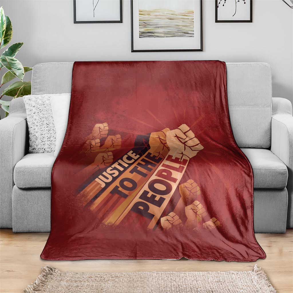 Justice To The People Blanket African Raised Fist