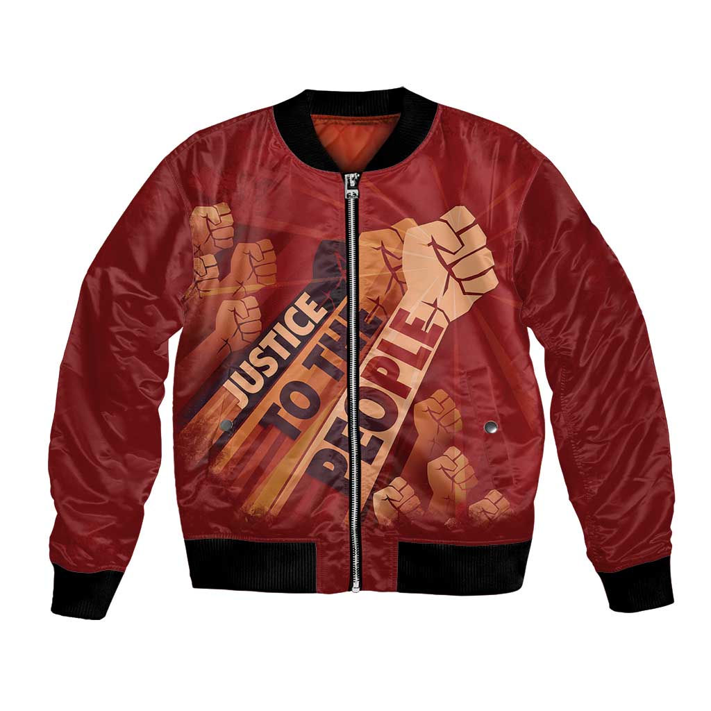 Justice To The People Bomber Jacket African Raised Fist