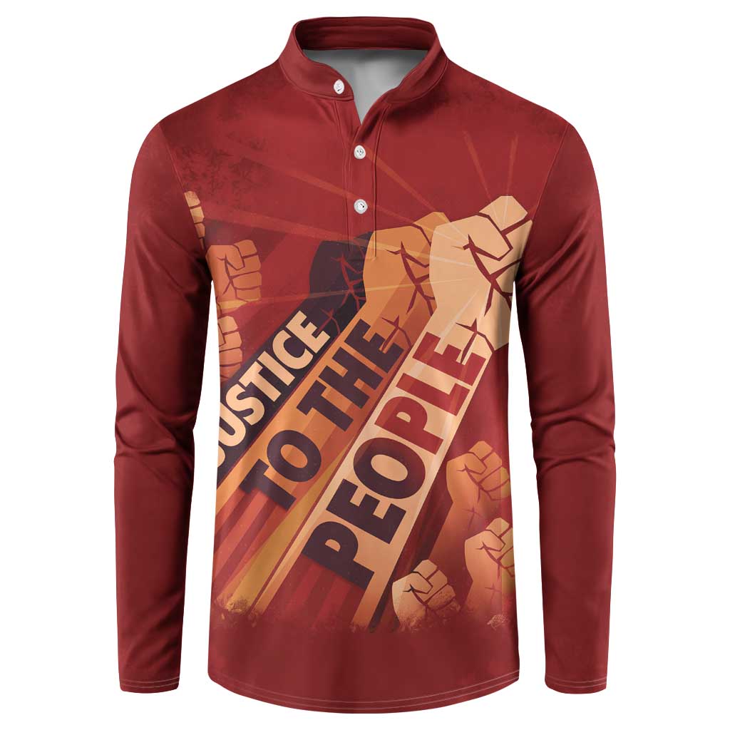 Justice To The People Button Sweatshirt African Raised Fist