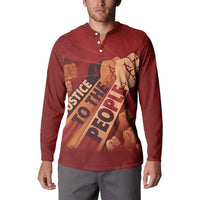 Justice To The People Button Sweatshirt African Raised Fist
